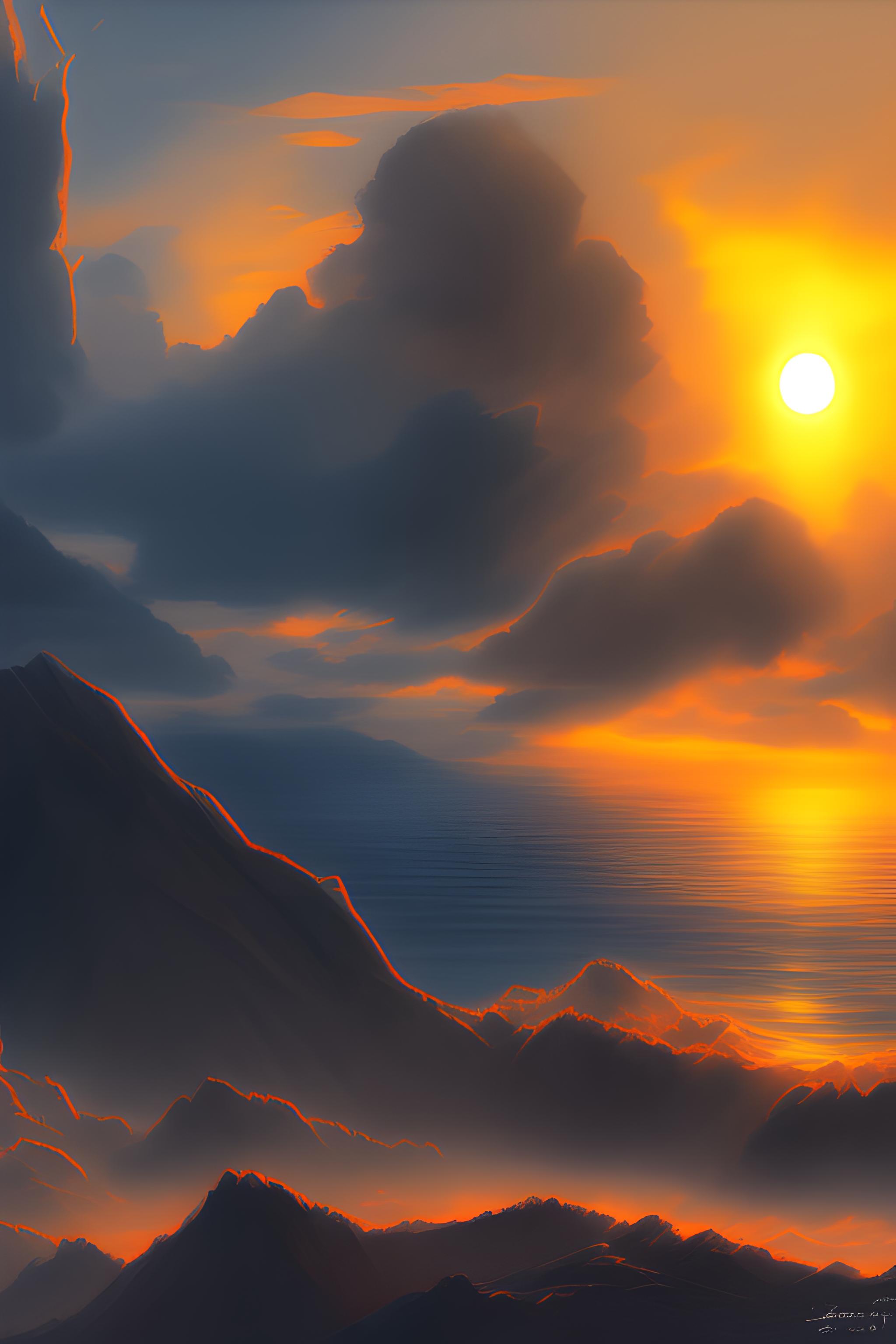 un coucher de soleil
